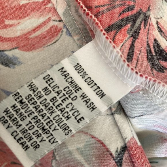 Floral Tie-Front Blouse - Red and Blue - Picture 4 of 10